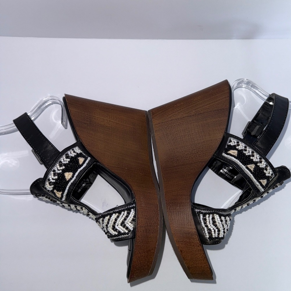 Marie A Women 7 Tribal Wedge Strap Sandals Boho Festival Beachy Summer Work Y2K - Picture 9 of 12